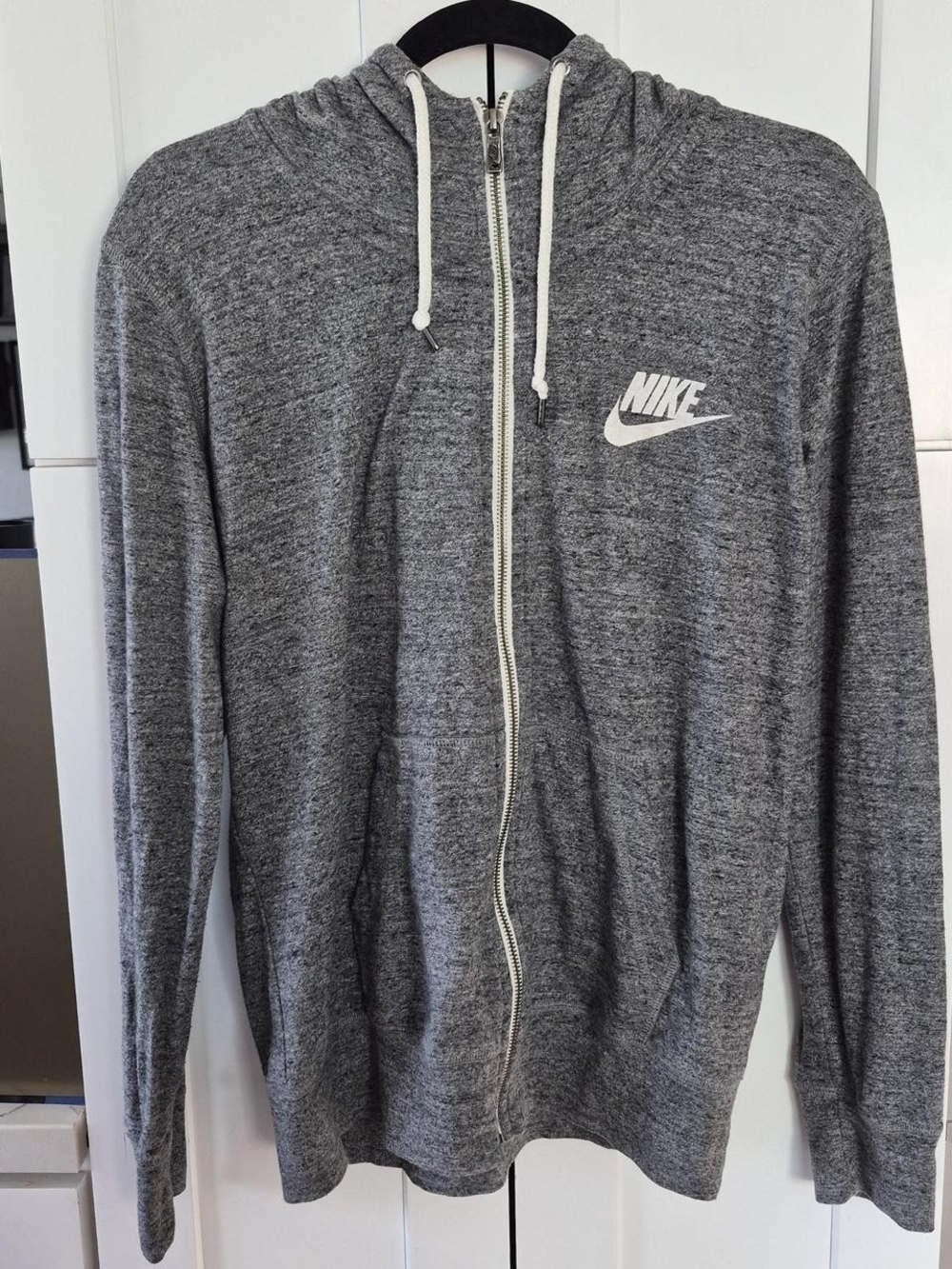 Nike Heather Gray Zip-Up Hooded Sweatshirt